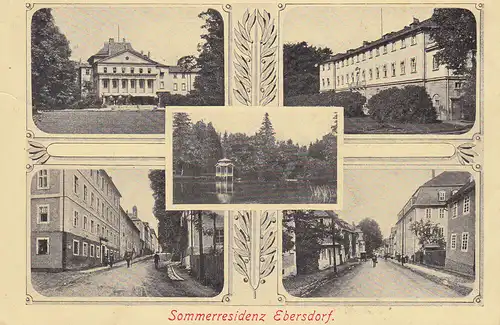 AK Sommerresidenz Ebersdorf Saalburg Thüringen Saale-Orla-Kreis gel 1912