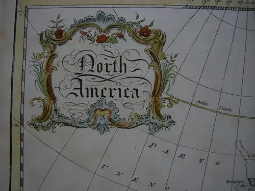 North America Nordamerika Kontinentkarte kolor Orig Kupferstichkarte Gibson 1763