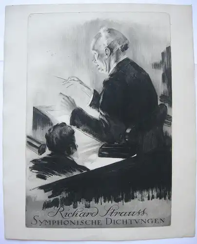 Alois Kolb (1875-1942) Richard Strauss Symphonische Dichtungen Radierung 1924