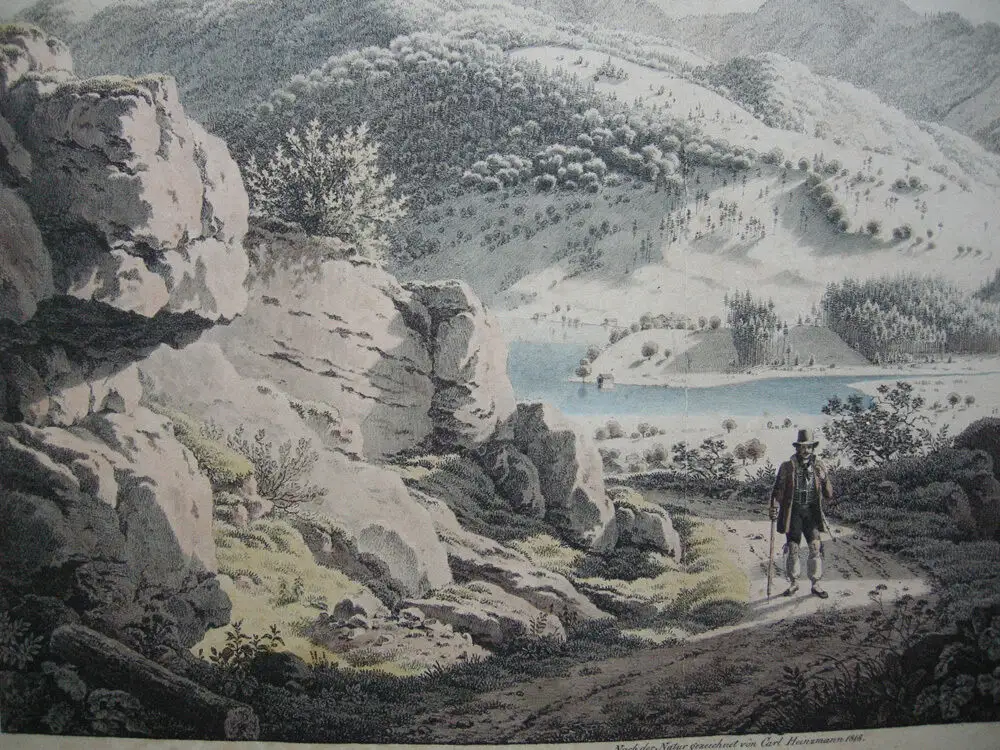 Westerhofen Schliersee Inkunabel Lithografie koloriert Carl F. Heinzmann 1818 2