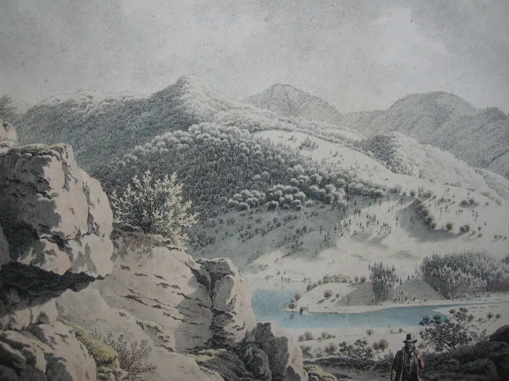Westerhofen Schliersee Inkunabel Lithografie koloriert Carl F. Heinzmann 1818 3