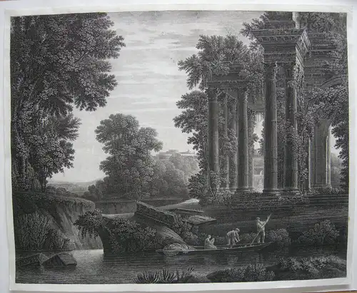 John Taylor Bath (1735-1806) Tivoli Tempel Roma Orig Kupferstich 1773 Italia