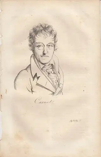 Lazar Carnot (1753–1823) französischer Politiker Orig Radierung 1822