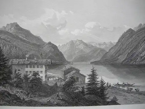 Achensee Karwendel Jenbach Inntal Tirol Österreich Orig Stahlstich 1840