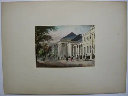 Baden-Baden Kursaal altkolor Stahlstich Hürlimann 1840 Jügel Baden-Württemb