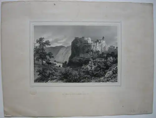 St. Paul en Cornillon Rhone-Alpes France Frankreich Orig Lithographie 1840 Motte