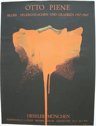 Otto Piene (1928-2014) Feuergouachen Orig Serigrafie Heseler 1971 Zero