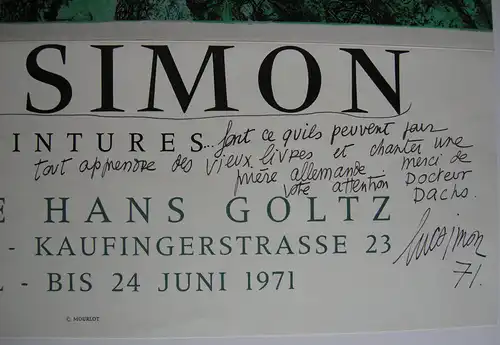 Luc Simon (1924-2011) Plakat Galerie Goltz München 1971 Orig Serigrafie signiert