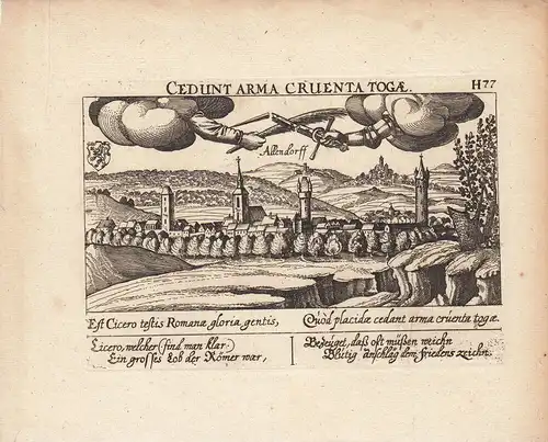 Allendorf Lumda Giessen Hessen Orig Kupferstich Meisner Schatzkästlein 1630