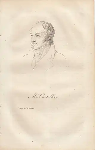 Pierre Cartellier (1757-1831) französischer Bildhauer Orig Radierung 1822