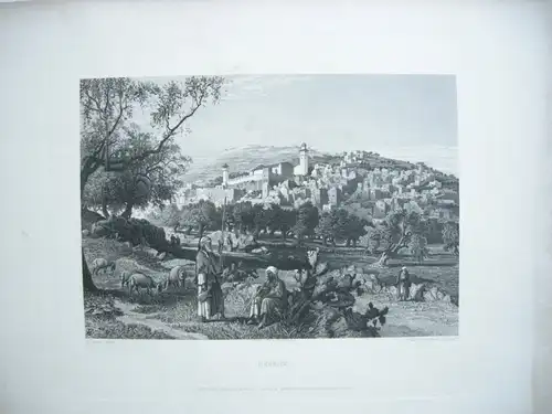 Hebron Palästina Stahlstich 1883 Orient Ansicht
