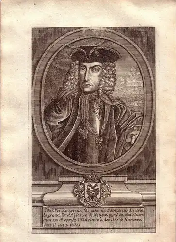 Portrait Kupferstich Kaiser Joseph 1742 Krafft
