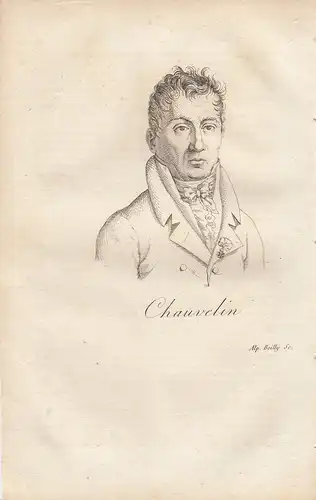F.-B. Chauvelin (1766-1832) Französischer Militär Orig Radierung 1822