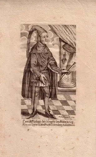 Conrad Fürleger der Jüngere Portrait Kupferstich 1679 Thomas Hirschmann Nürnberg