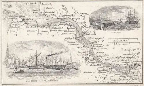 Hamburg Elbe Schiffsverkehr Taxe Passagegeld Orig Lithografie O. Speckter 1833