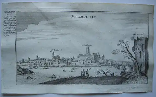 Schärding Oberösterreich Gesamtansicht Orig Kupferstich Bodenehr 1720 Österreich