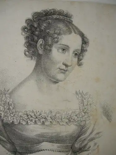 Therese Charlotte Luise Königin von Bayern (1792-1854) Portrait Lithografie 1830