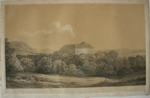 Rothenhaus  Červený Hrádek Jirkov Schloss Lithografie  1800 Cesky