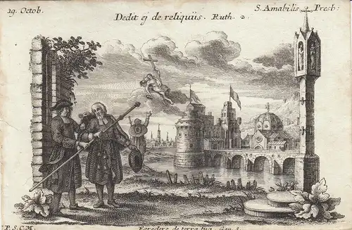 Gebrüder Klauber Heiliger Amabilis von Clermont Priester Kupferstich 1750