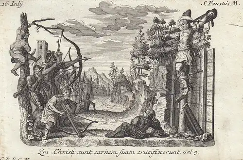 Gebrüder Klauber Heiliger Faustus Katakombenheiliger Dillingen Kupferstich 1750
