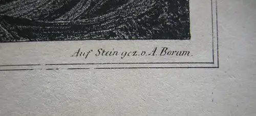 Neuötting Oberbayern Ansicht Orig Lithografie Borum nach D. Quaglio 1832