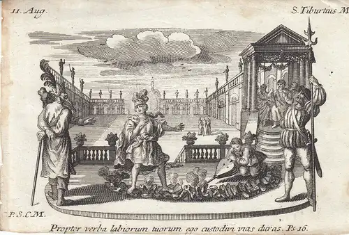Gebrüder Klauber Heiliger Tiburius  Märtyrer Kupferstich 1750