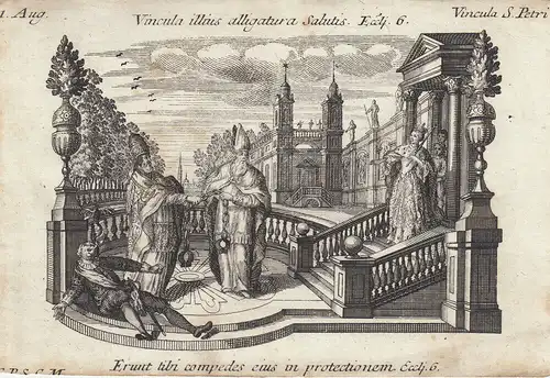 Gebrüder Klauber Heiliger Petrus ad Vincula Apostel in Ketten Kupferstich 1750