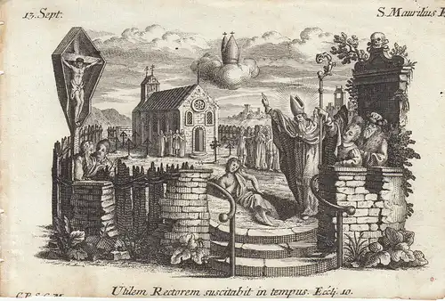 Gebrüder Klauber Heiliger Georg Megalo Märtyrer Drachentöter Kupferstich 1750