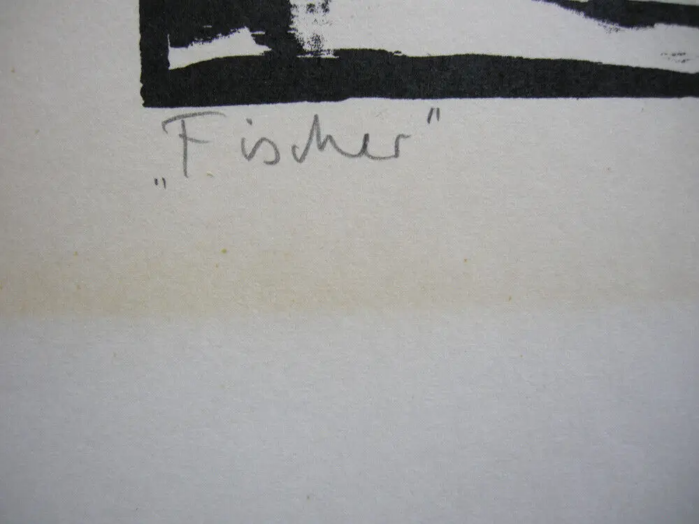 Diether Kressel (1925-2015) Fischer Orig Holzschnitt signiert 1964 4