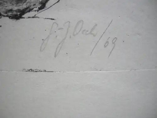 Jula Dech (1941)  "Engel gibt's die?" Zinkographie 1969 signiert 5 Exemplare