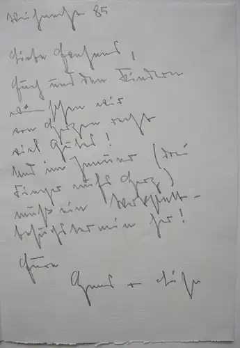 Hans Prähofer (1920-2005) Blumenstilleben Aquarell Brief 1985 signiert