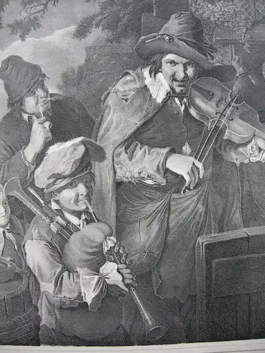 Reisende Musikanten Orig. Lithografie Seydel nach Dietrici 1850