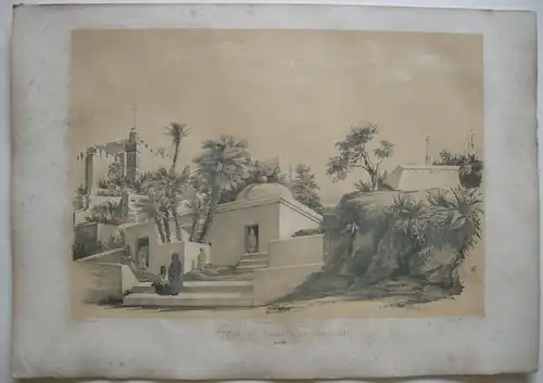 Algerien Algerie Alger Tombeaux maures Lithografie Bayot 1840 Afrika