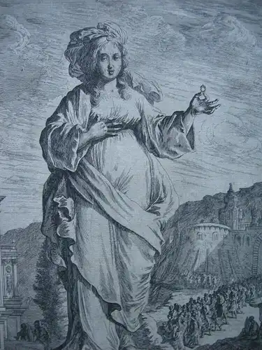 Melchior Küsell (1616-1684) Pudicitia Emblem Schamhaftigkeit Radierung 1670