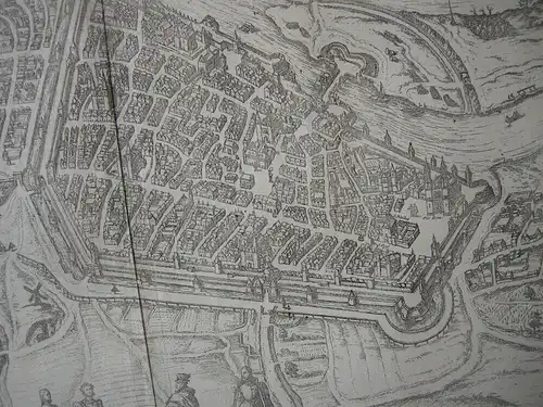 Magdeburg Sachsen-Anhalt Vogelschau -Ansicht Kupferstich Braun Hogenberg 1572