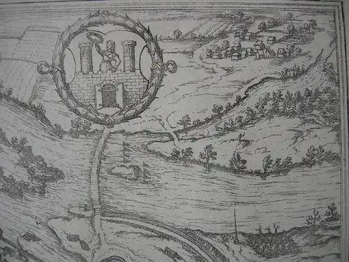 Magdeburg Sachsen-Anhalt Vogelschau -Ansicht Kupferstich Braun Hogenberg 1572