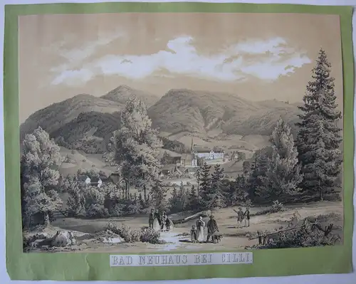 Dobrna Slowenien Bad Neuhaus bei Celja Cilli Lithografie Tonplatte 1840