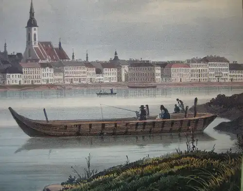 Bratislava Slowakei Pressburg Gesamtansicht Donau Orig. Lithografie 1850
