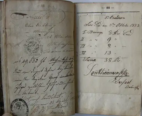 Wanderbuch Mathias Linbrunner Bäcker Landshut 1829 33 Einträge 4 Abrechnungen