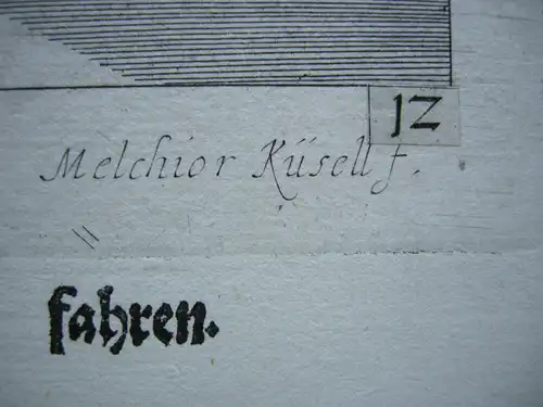 Melchior Küsel (1626-1683) Venedig Canale Grande Gondoliere Radierung 1671