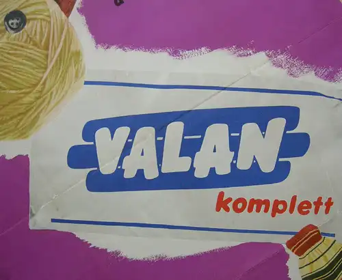 Plakat Reklame Werbung Waschmittel VALAN komplett Lithografie um 1960