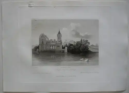 Schloss Anif bei Salzburg Orig. Stahlstich C. Huber 1847