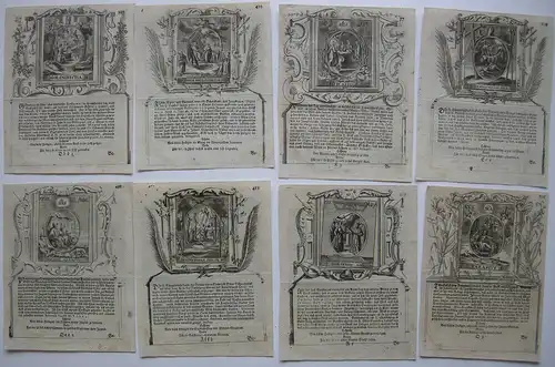 45 Heiligenportraits Kupferstiche aus Heiligenkalender um 1750 Hagiographie