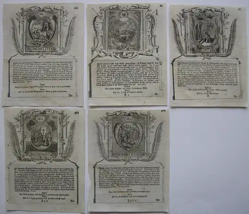 45 Heiligenportraits Kupferstiche aus Heiligenkalender um 1750 Hagiographie