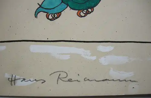 Hans Reimann  (1889-1969) glückliches  Paara quarellierte Tuschzeichnung sign