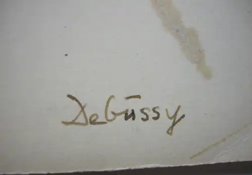 Hans Reimann  (1889-1969) Debussy aquarellierte Tuschzeichnung signiert