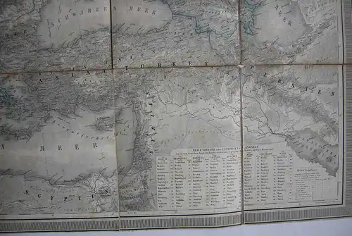 Karte von Europa Nord-Afrika grenzkolorierter Stahlstich um 1860 Syrien Kaukasus