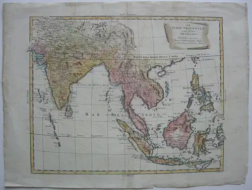 Indien Thailand Malaiischer Archipel Indonesien kol Kupferstichkarte Zatta 1784