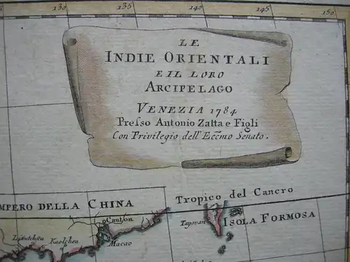 Indien Thailand Malaiischer Archipel Indonesien kol Kupferstichkarte Zatta 1784