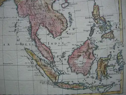 Indien Thailand Malaiischer Archipel Indonesien kol Kupferstichkarte Zatta 1784